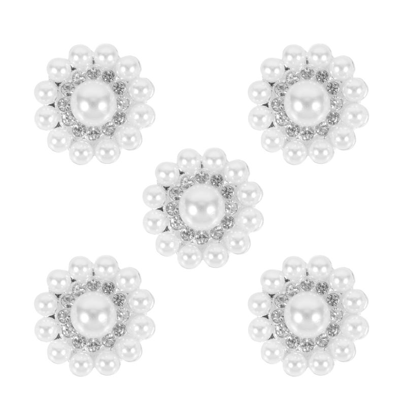 Zinc Alloy Rhinestone Sewing Buttons Round Crystal Flower Shiny Decorative Attachments for Clothes DIY Craft - Image 2
