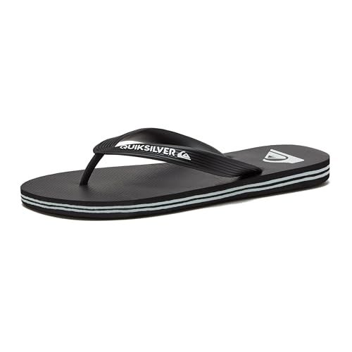 Quiksilver Unisex-Child Molokai Flip Flop Youth Sandal, Black/Black/White, 11 Little Kid - Image 1