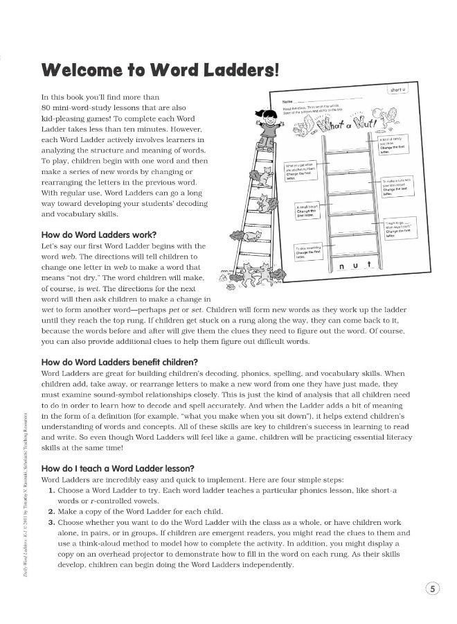 Scholastic Daily Word Ladders: Grades K-1: 80+ Word Study Activities That Target Key Phonics Skills to Boost Young Learners' Reading, Writing & Spelling Confidence - Image 5