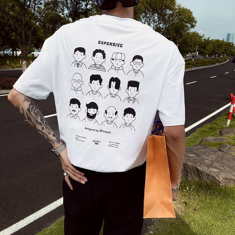 2023 New Short-sleeved T-shirt Boys Summer Clothes ins Trendy Brand Fashionable All-match T-shirt Casual Half-sleeved T-shirt - Image 4