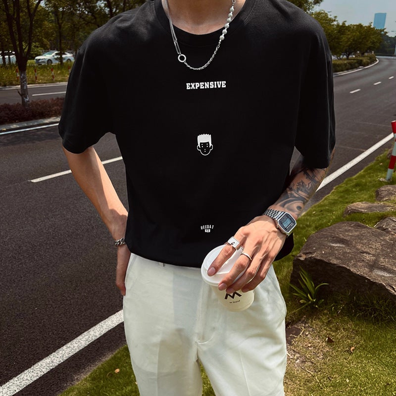 2023 New Short-sleeved T-shirt Boys Summer Clothes ins Trendy Brand Fashionable All-match T-shirt Casual Half-sleeved T-shirt - Image 3