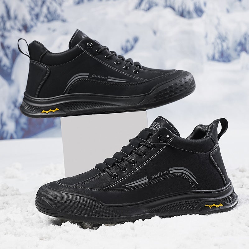 Men'S Winter New Fleece-Lined Thickened Low-Top Labor Protection Shoes Men'S Outdoor Mountaineering Work Work Shoes - Image 1