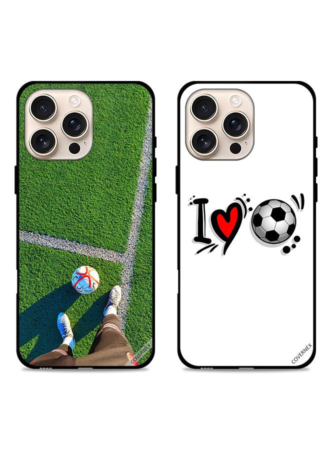 Covernex Two Cases For Apple iPhone 16 Pro Max Protective Covers All The Love For Football - Image 1