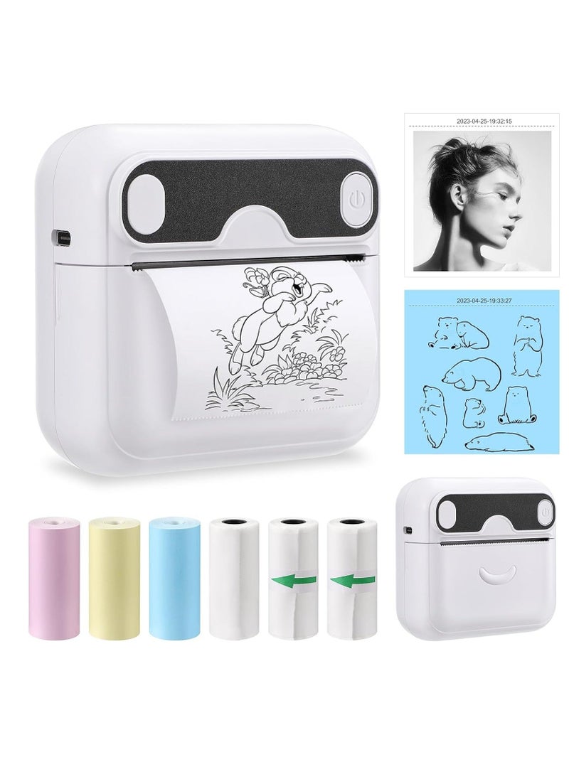 XiuWoo - Mini Printer, Portable T02 Pocket Sticker, Receipt Printer Sticker Maker, Bluetooth Mobile Thermal for Journal, Notes, Photo iPhone, Compatible with iOS&Android, iPhone - Image 1