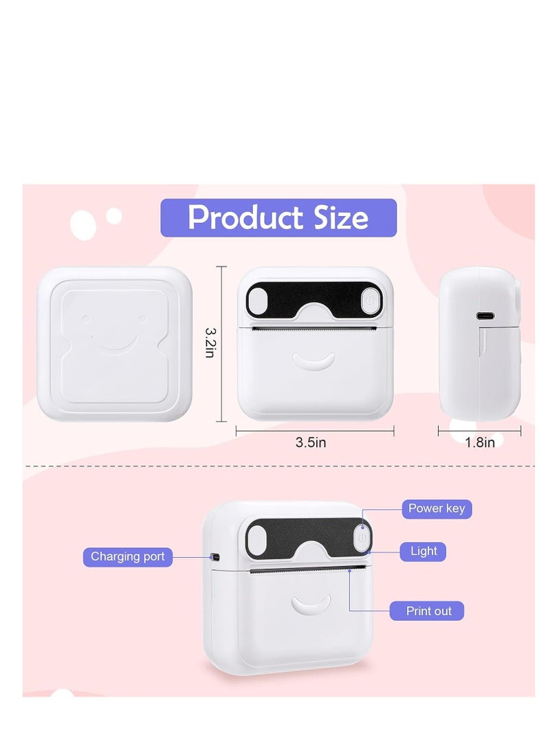 XiuWoo - Mini Printer, Portable T02 Pocket Sticker, Receipt Printer Sticker Maker, Bluetooth Mobile Thermal for Journal, Notes, Photo iPhone, Compatible with iOS&Android, iPhone - Image 1