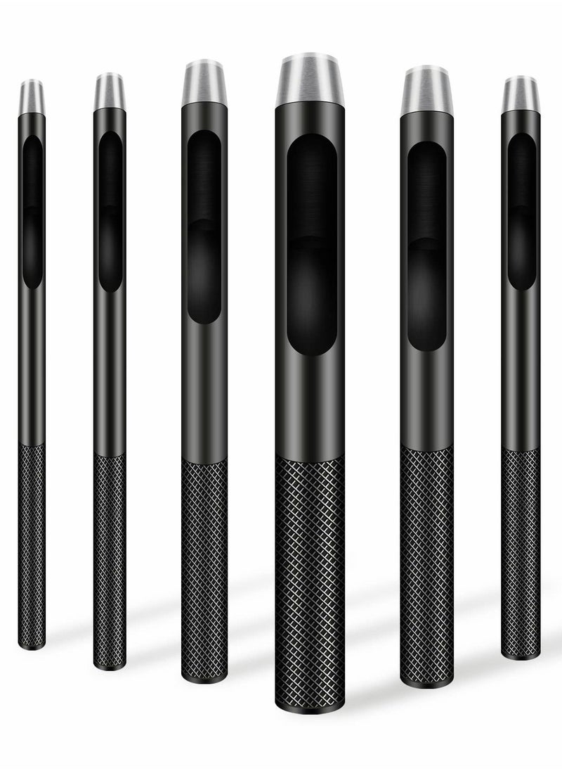 Excefore Leather Hole Punch, 6 Pcs Round Hollow Punch Set, Industrial Grade Black Punch  - Image 1
