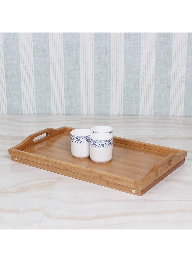 Generic Bamboo Bed Tray with Folding Legs - Foldable Serving & Portable Laptop/Snack/Breakfast/Drawing Table  - Image 4