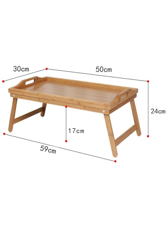 Generic Bamboo Bed Tray with Folding Legs - Foldable Serving & Portable Laptop/Snack/Breakfast/Drawing Table  - Image 5