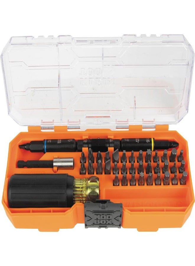 كلاين تولز مجموعة مفكات براغي Klein Tools 32501HD KNECT المقاومة للصدمات، 46 قطعة، مع حقيبة MODbox، 39 بت، 4 مفكات براغي، حامل بت، مقبض - Image 1