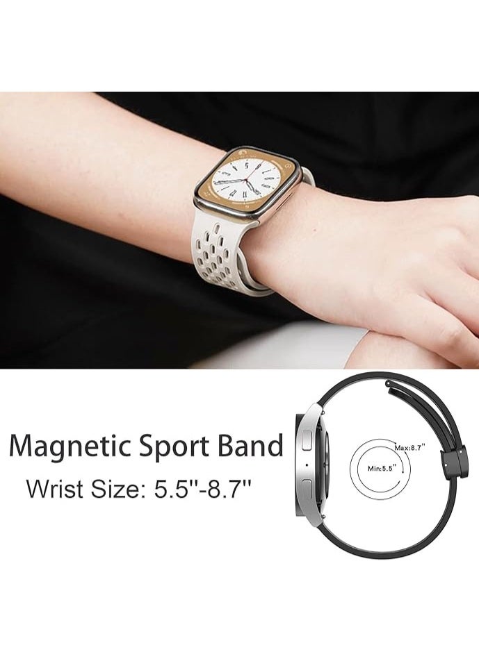 QIRG Magnetic Silicone Strap for Huawei Band 10/9/8 - Quick Release, Easy Adjust, Secure Fit - White - Image 5