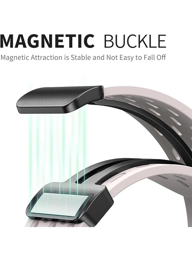 QIRG Magnetic Silicone Strap for Huawei Band 10/9/8 - Quick Release, Easy Adjust, Secure Fit - White - Image 4