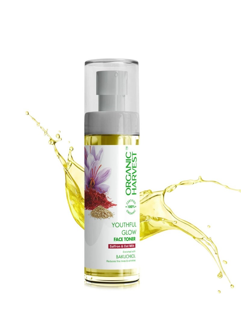 Organic Harvest - Organic Harvest Youthful Glow Face Toner For Women with Saffron & Oat Milk Extracts | 100% Certified Organic Face Toner - Image 1