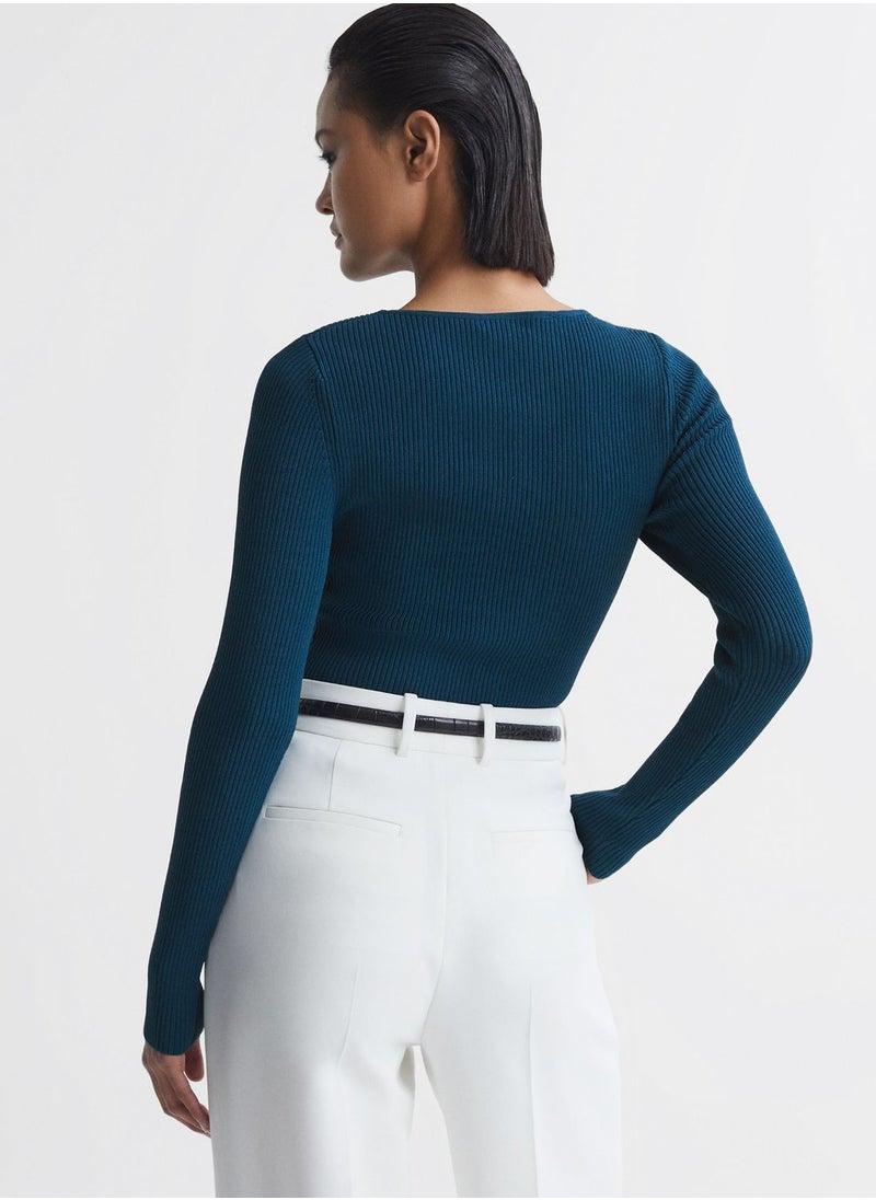 REISS - Cut Out Detail Top - Image 1