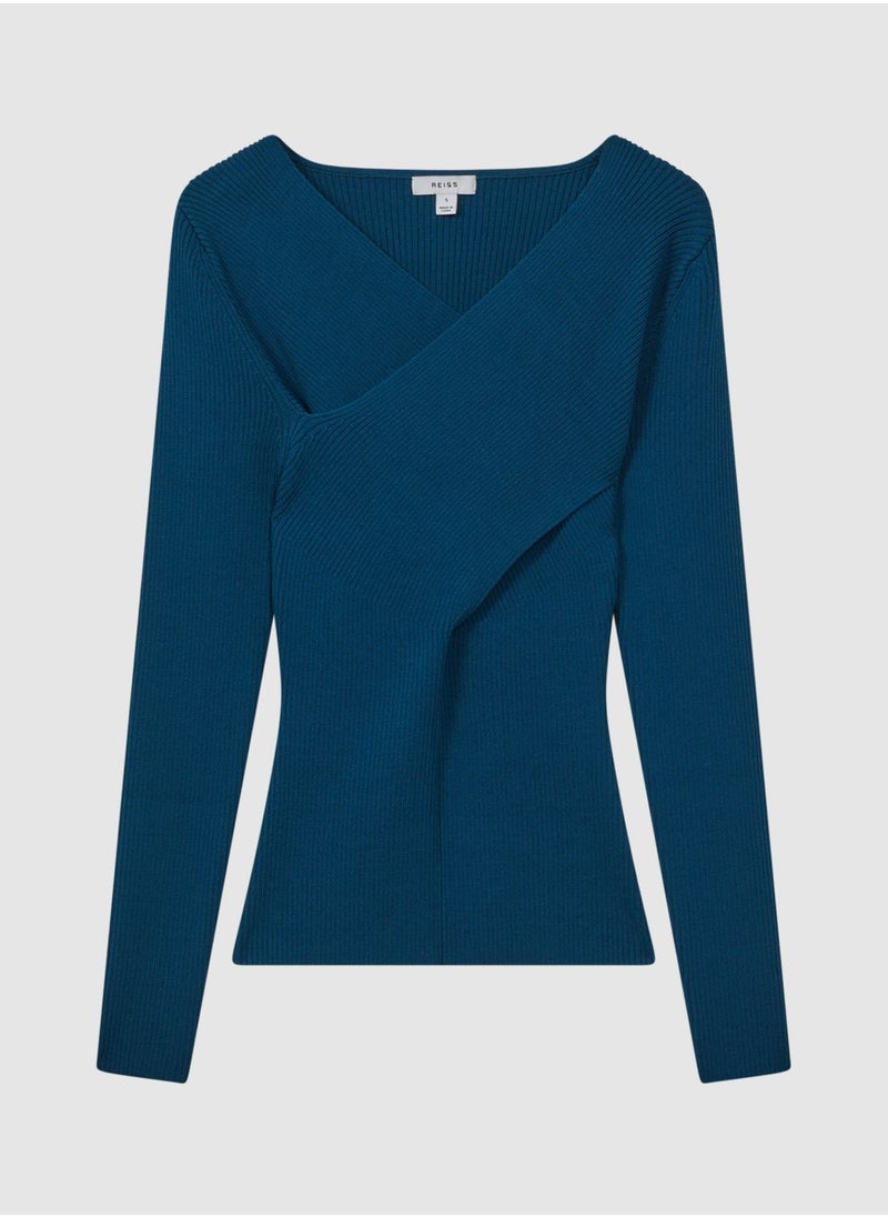 REISS - Cut Out Detail Top - Image 1