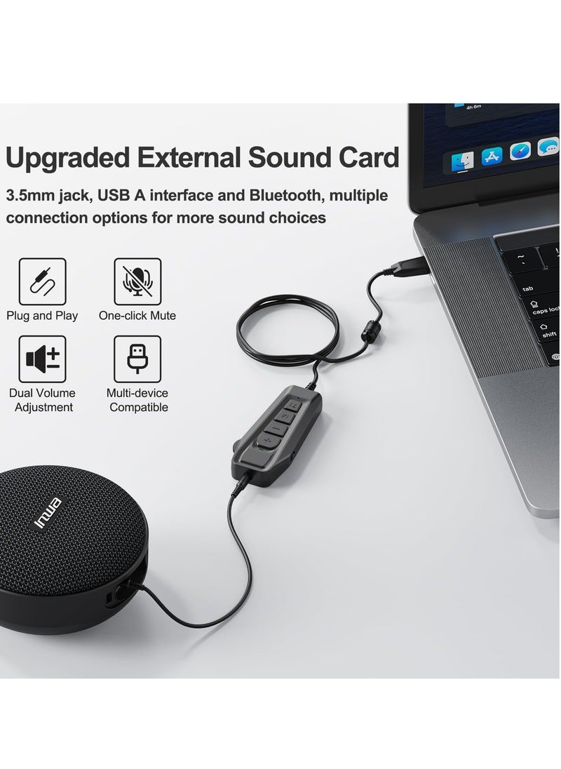 Aux to USB External Sound Card, Simultaneous Phone Discord Chat & Gaming Sound in Wired Headphone, USB to 3.5mm Jack Audio Adapter, with 7.1 Surround Stereo Sound, for PC/PS4-4/Nintendo Switch