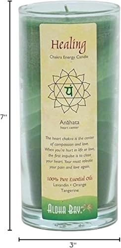 Aloha Bay شمعة معطرة فاخرة مصنوعة يدويًا في وعاء طاقة الشاكرات | وعاء 11 أونصة | شمعة اليوغا، التوازن، الصلاة والتأمل | احتراق طويل 60 ساعة | زيوت أساسية من أنجا، اللافندر، التنوب، والبابونج | ألوها باي - Image 3