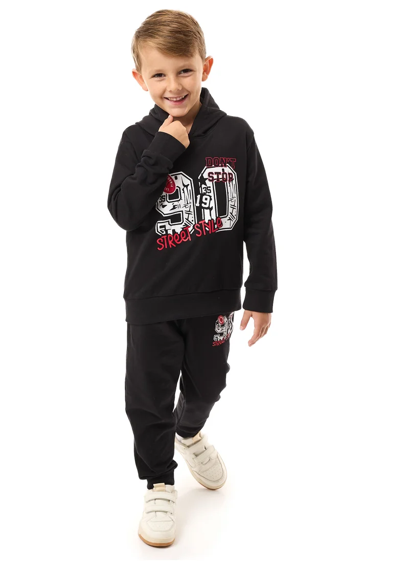 victor and jane Boys' 2-Piece "90 STREET STYLE" Hoodie and Jogger Set