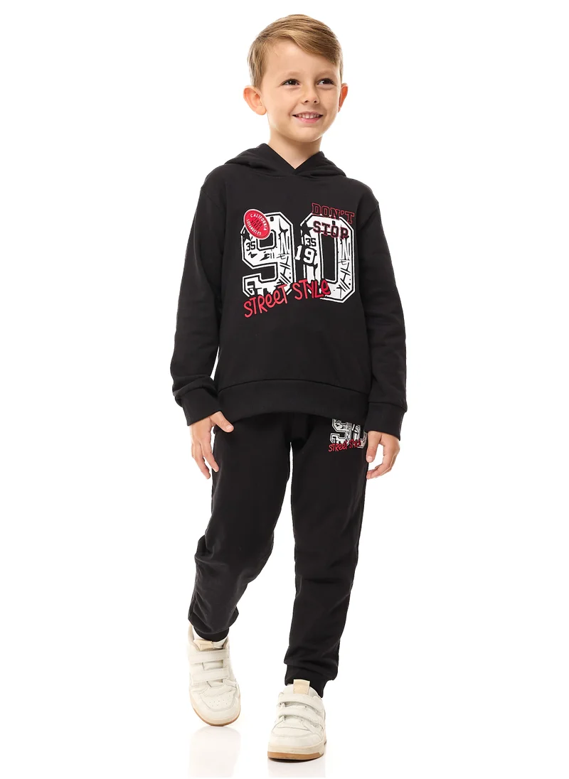 victor and jane Boys' 2-Piece "90 STREET STYLE" Hoodie and Jogger Set