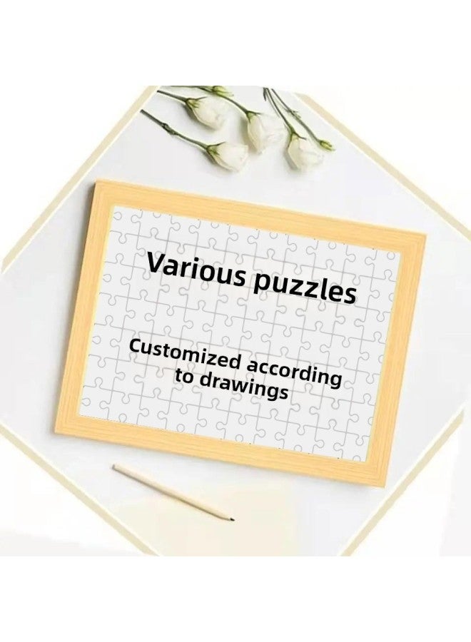 Wooden Puzzle Custom 1000 Piece 500 Piece Photo Frame Wooden Adult Children's Toys A Wholesale-Color:500 With Photo Frame + Puzzle Scattered Delivery - Image 1