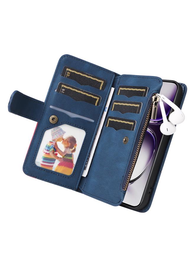 S-TOP Case For OPPO Reno12 5G Global Dual-color 9 Card Slots Zipper Wallet Leather Phone Case - Image 5