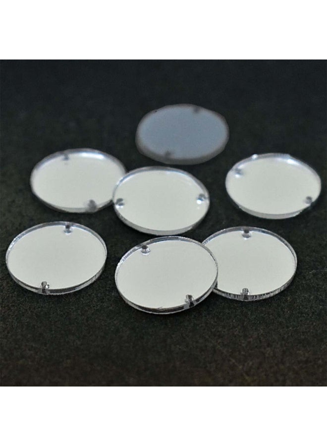 Horoof Home Horoof Home® 25-Pack Round Silver Acrylic Mirror Discs – 2cm, 2 Holes, 2mm Thick, SL492  - Image 1