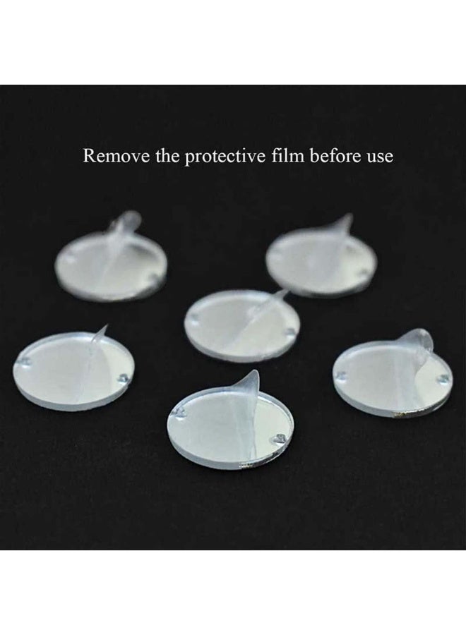Horoof Home Horoof Home® 25-Pack Round Silver Acrylic Mirror Discs – 2cm, 2 Holes, 2mm Thick, SL492  - Image 2