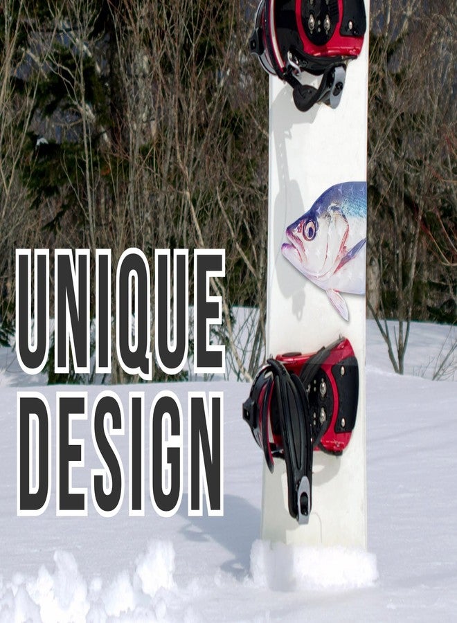 devembr Snowboard Stomp Pad, Funny Fish Stomp Pad Snowboarding with 3D Bumps Design, PVC-Material, 7.8 x 6.7 in - Image 2