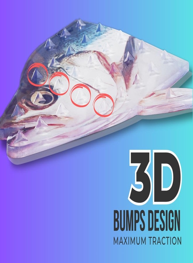 devembr Snowboard Stomp Pad, Funny Fish Stomp Pad Snowboarding with 3D Bumps Design, PVC-Material, 7.8 x 6.7 in - Image 3