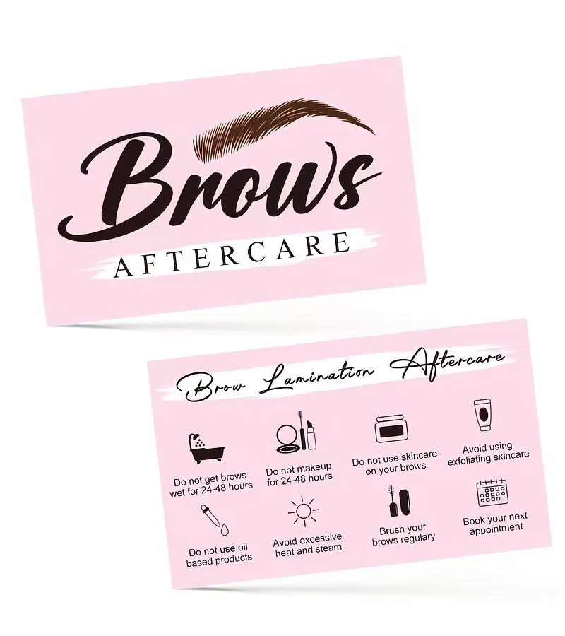 Eyebrow Care Card KP013 10pcs Minimalist Stylish Design Salon Aftercare Service - Image 5