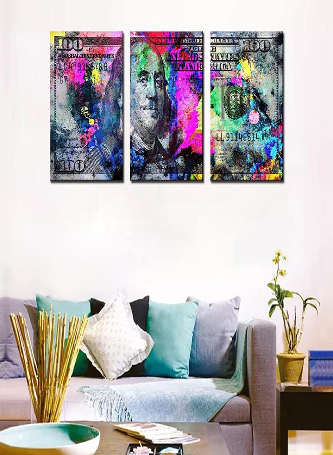 Tucocoo Tucocoo Splash Ink Painting Dollar Decoration Wall Art Canvas Paintings 3 Pieces Canvas Artwork Home Decor Giclee Framed Stretched Ready to Hang Posters and Prints - 48”X24”