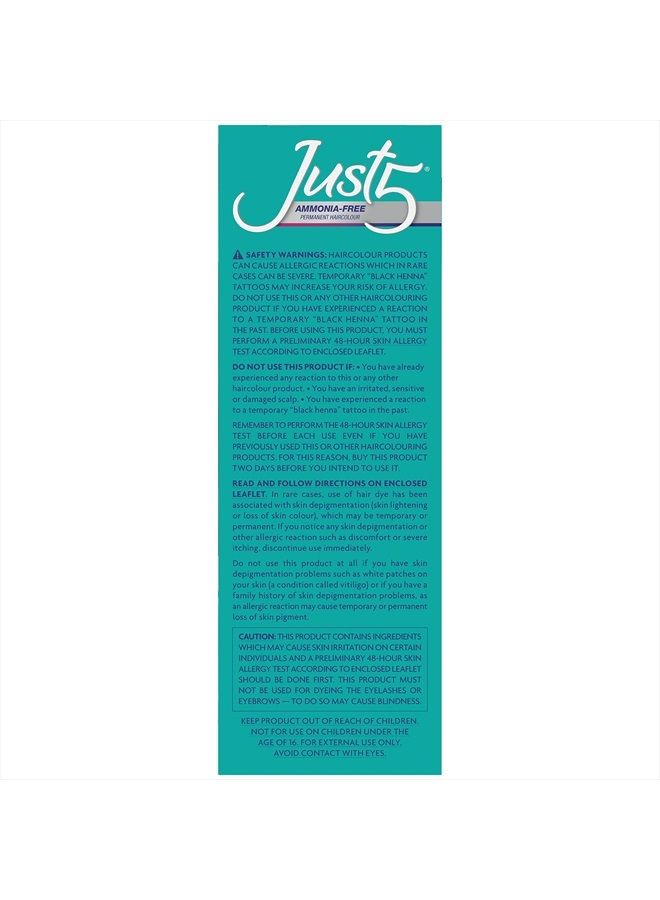 Just 1 Just 5 Women's 5 Minute Permanent Hair Color with Conditioner, Grey Hair Coloring for Women - Jet Black - Image 3