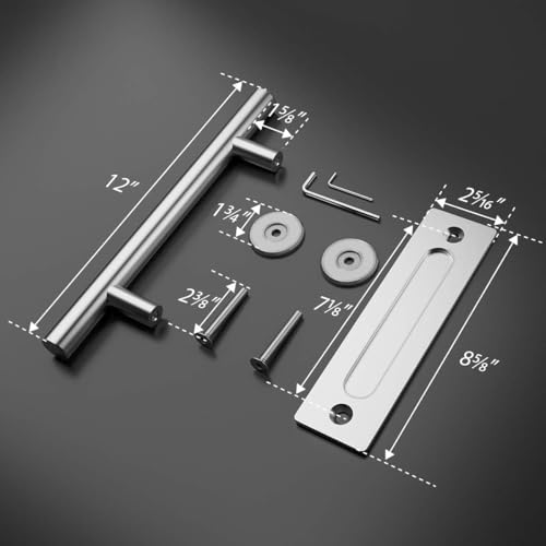 SMARTSTANDARD 12" Barn Door Handles,Sliding Barn Door Pull Handle Stainless Steel,Heavy Duty Large Rustic Two-Side Design for Gates Garages Sheds Furniture Round - Image 5
