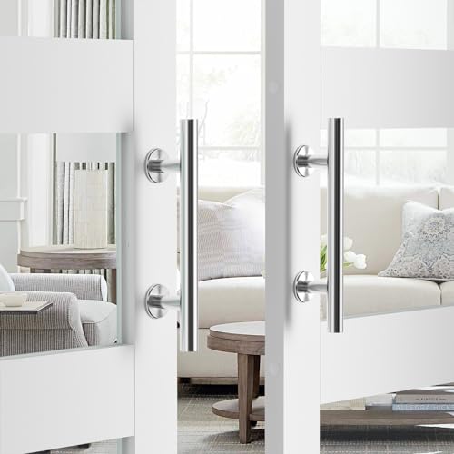 SMARTSTANDARD 12" Barn Door Handles,Sliding Barn Door Pull Handle Stainless Steel,Heavy Duty Large Rustic Two-Side Design for Gates Garages Sheds Furniture Round - Image 4