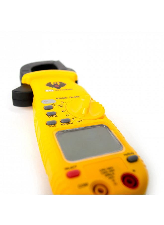 UEi DL369 Digital Clamp Meter HVAC Auto-Ranging 4000 Counts Volt Meter AC Amp Meter Measures AC Current AC/DC Voltage & Microamps Capacitance Resistance Diodes NCV Continuity Tester Live Wire Test