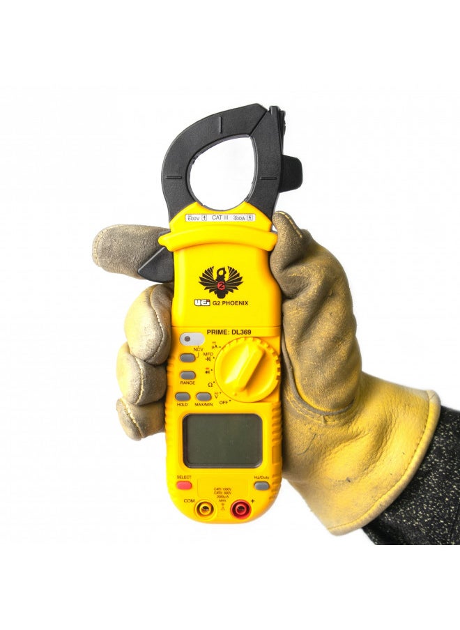 UEi DL369 Digital Clamp Meter HVAC Auto-Ranging 4000 Counts Volt Meter AC Amp Meter Measures AC Current AC/DC Voltage & Microamps Capacitance Resistance Diodes NCV Continuity Tester Live Wire Test