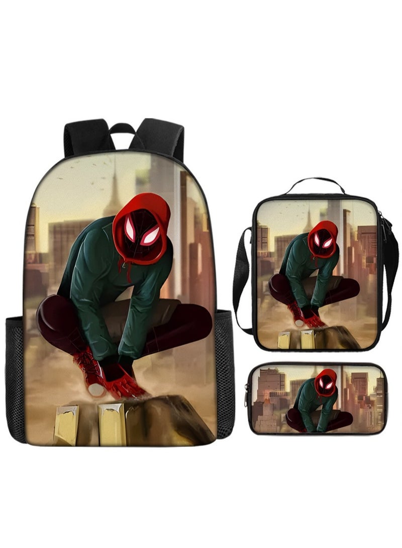 سبايدر مان حقيبة ظهر سبايدر مان للطلاب، مجموعة من ثلاث قطع 29*16*42 سم