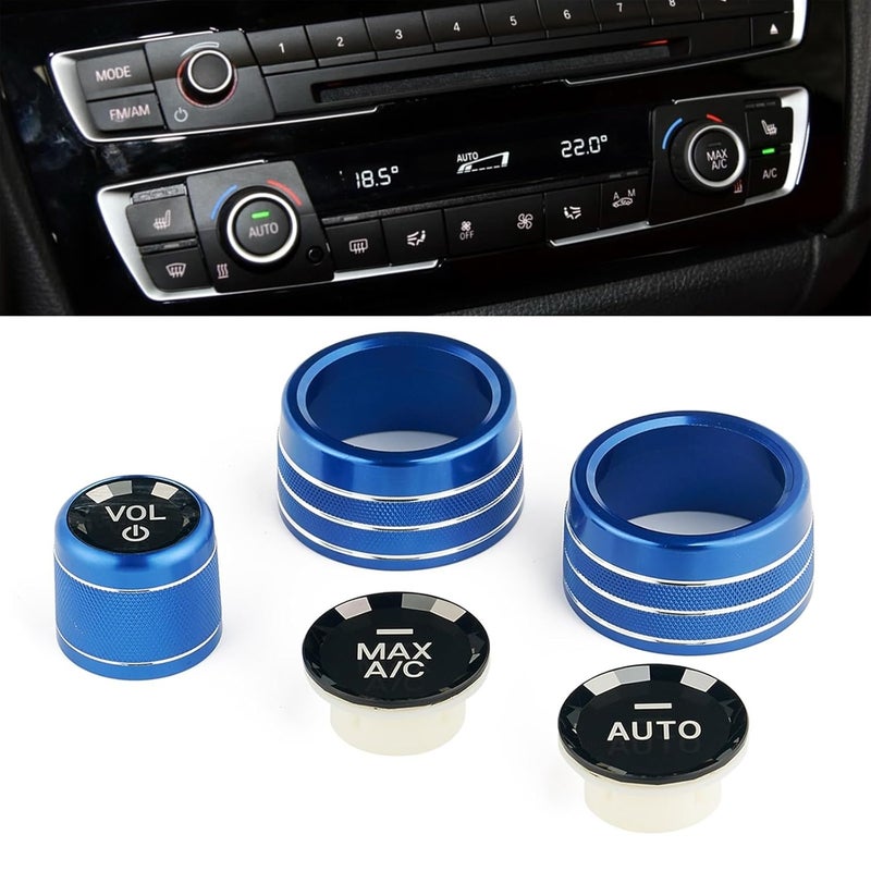 QASULER Car AC Radio Knob Switch Cover Set - Image 2