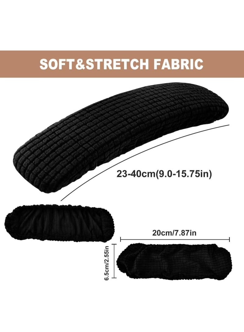 Office Chair-Arm Cover Stretchable Stain Resistant Spandex Stretch Computer Chair Slipcover for Desk Chairs Arm, Black - Image 4