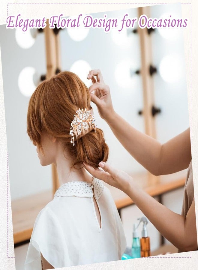 TecoKart® 2 Pcs Elegant Floral Juda Accessories for Women - Stylish Pearl Hair Bun Accessories - Strong Hold Metal Comb Hair Pins for Hair Styling (Silver & Purple) - Image 5