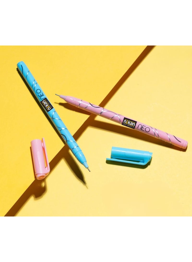 10 blue ink ballpoint pens, 0.7 mm tip - Image 2