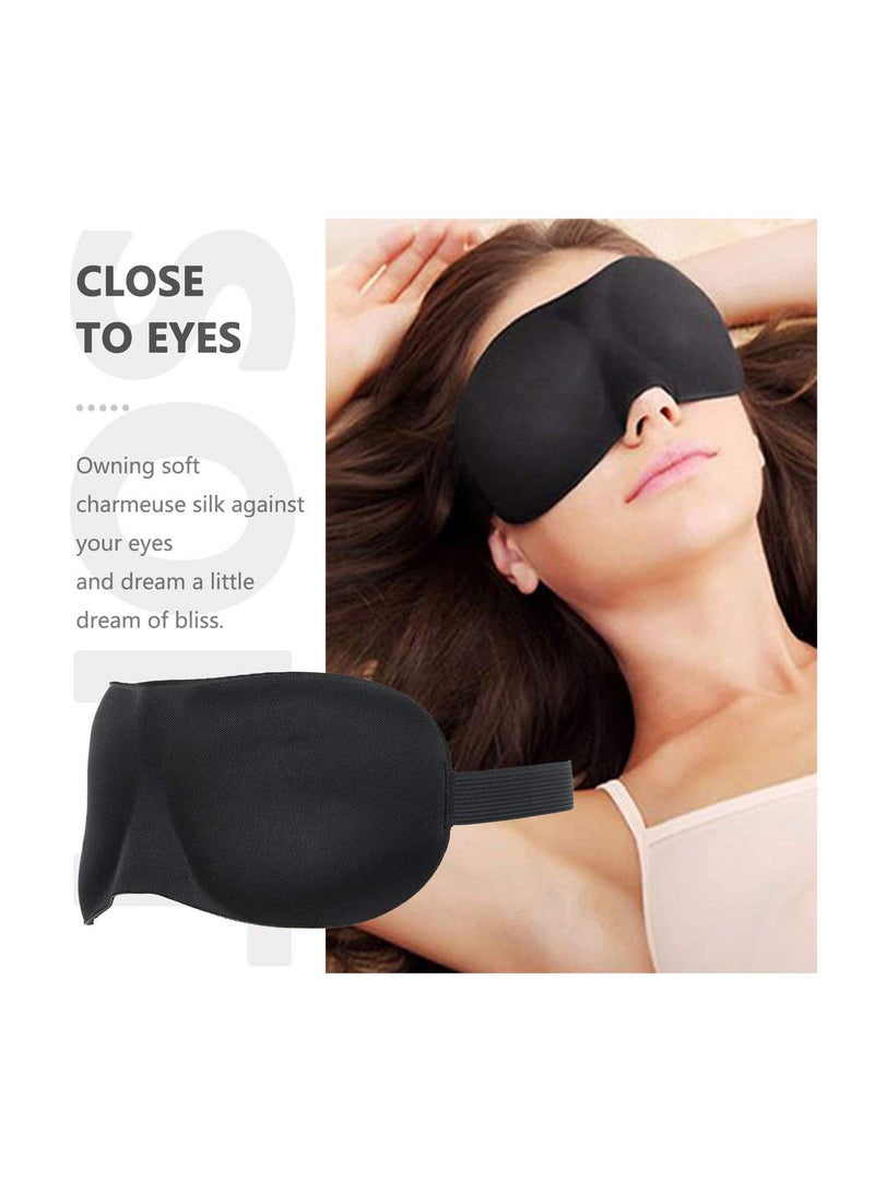 GGOOT Sponge Eyeshade Sleeping Eye Mask Cover Eyepatch Blindfolds Shield Sleep Goggles Slow Rebound Earplug For Flight Travel, Black - Image 5
