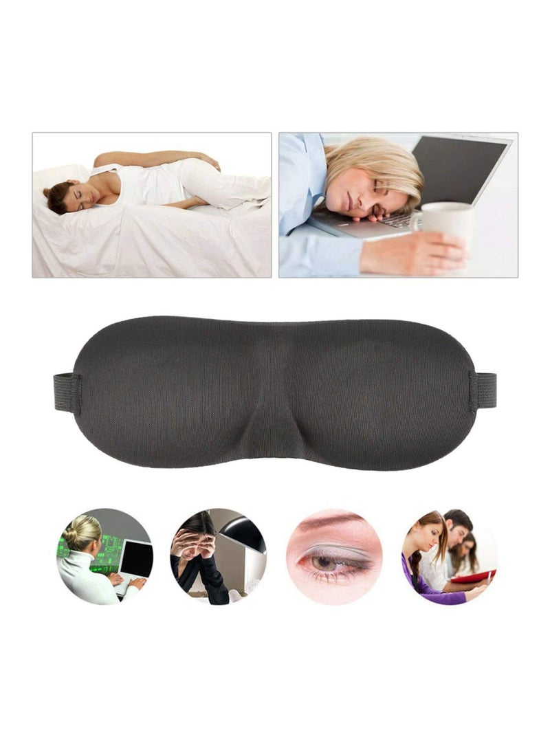 GGOOT Sponge Eyeshade Sleeping Eye Mask Cover Eyepatch Blindfolds Shield Sleep Goggles Slow Rebound Earplug For Flight Travel, Black - Image 3