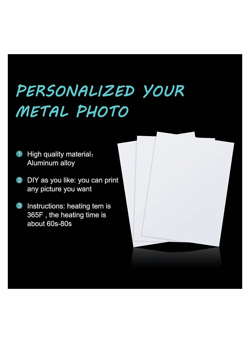 SYOSI - 8 Pieces Sublimation Metal Photo Blanks Aluminum Photo Sign Blank Photo Metal Wall Poster Frame Blank for Sublimation Heat Press White - Image 1