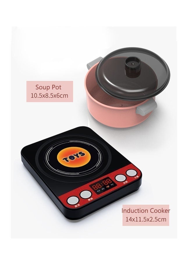 86 Pieces Kids Kitchen Playset, Kitchen Toy Set,Portable Pretend Play Simulation Induction Cooker Cooking Tableware Fruit Toys Kitchen Utensils With Sound Effects Various Styles Of Play - Image 4