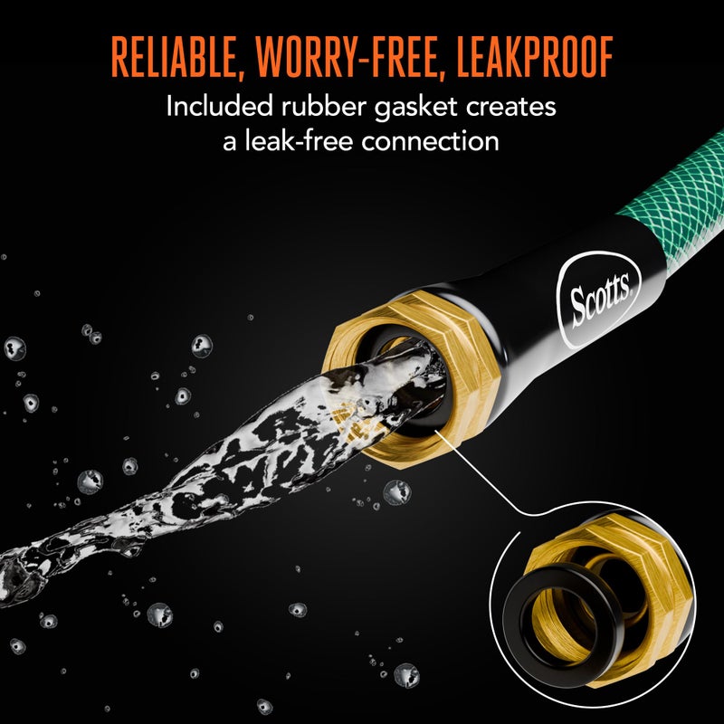Scotts 50 ft. Garden Hose â€“ 5/8 in. Diameter, 4-Ply Construction, 300 PSI, High-Pressure, Easy-to-Coil Water Hose with Crush-Resistant Couplings, Easy to Connect for Lawn and Garden Use - Image 3