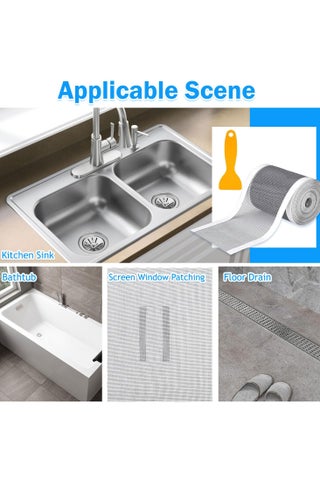 Self Adhesive Shower Drain Hair Catcher, Mesh Sticker, Cut to Size Disposable Filter for Bathroom Kitchen Sink, Prevent Clogs (7cm X 10m) - view 5