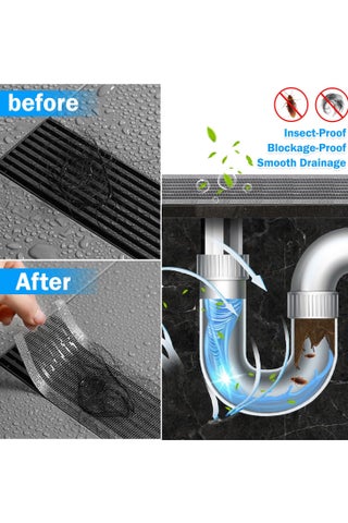 Self Adhesive Shower Drain Hair Catcher, Mesh Sticker, Cut to Size Disposable Filter for Bathroom Kitchen Sink, Prevent Clogs (7cm X 10m) - view 4