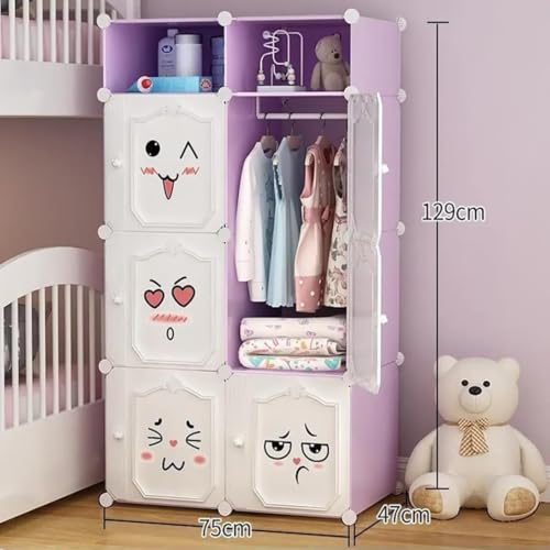 ELINDOR 8-Doors Plastic Wardrobe for Kids Clothes | Baby Cupboard Almirah for Clothes| Foldable Collapsible Wardrobe Organizer | Kids Almirah & Baby Cupboard for Storage - Image 2