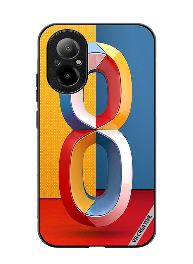 VR CREATIVE Protective Case Cover For Realme C67 4G Number 8 Design Multicolour - Image 1