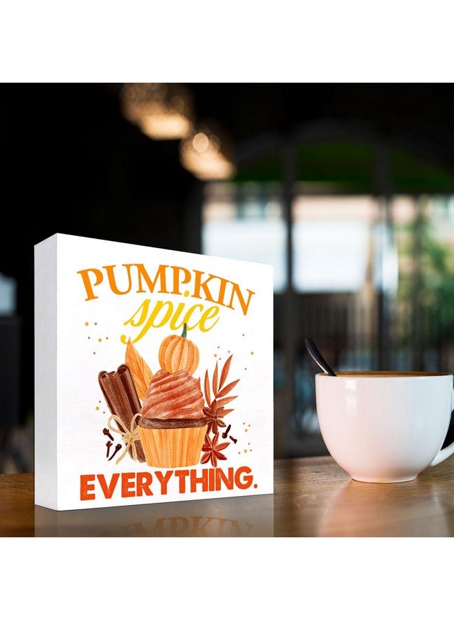 z-crange Autumn Desk Decor,Fall Wood Box Sign,Sweater Weather Wooden Block Sign,Autumn Decorations for Farmhouse Home Office Shelf Table Decor C1092 - Image 3